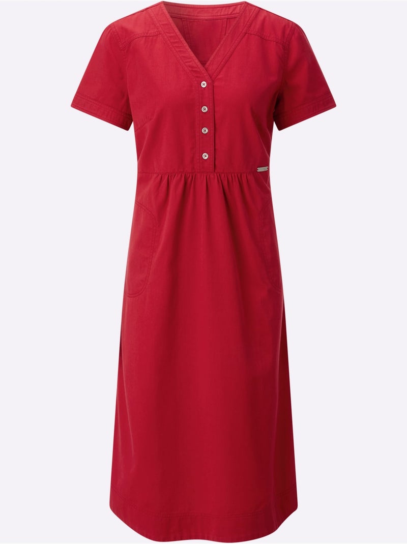 Robe En Jean Pur Coton - Taille Standard - Witt Rouge - Kiabi