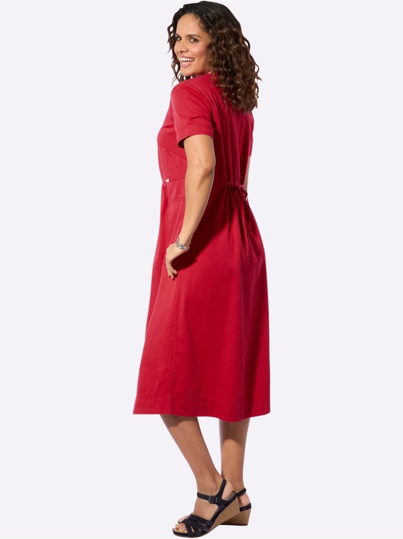 Robe En Jean Pur Coton - Taille Standard - Witt Rouge - Kiabi