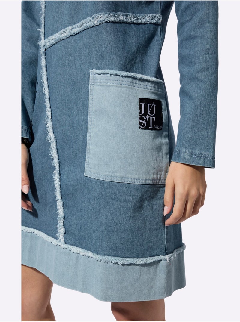 Robe En Jean Qualité Coton - Taille Standard - Witt Bleu - Kiabi