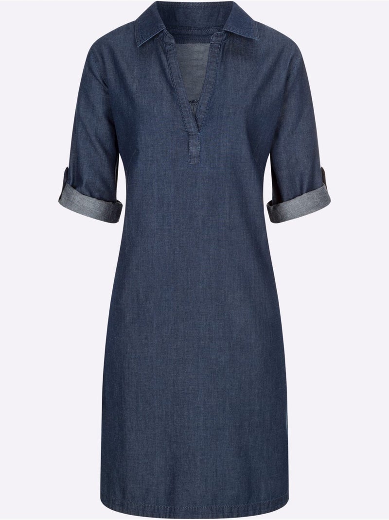 Robe En Jean Qualité Tissée - Taille Standard - Witt Bleu jean - Kiabi