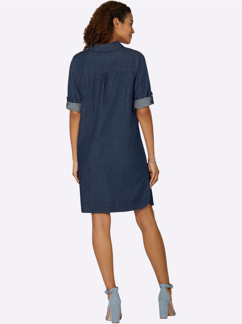 Robe En Jean Qualité Tissée - Taille Standard - Witt Bleu jean - Kiabi