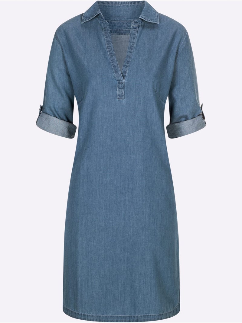 Robe En Jean Qualité Tissée - Taille Standard - Witt Bleu - Kiabi