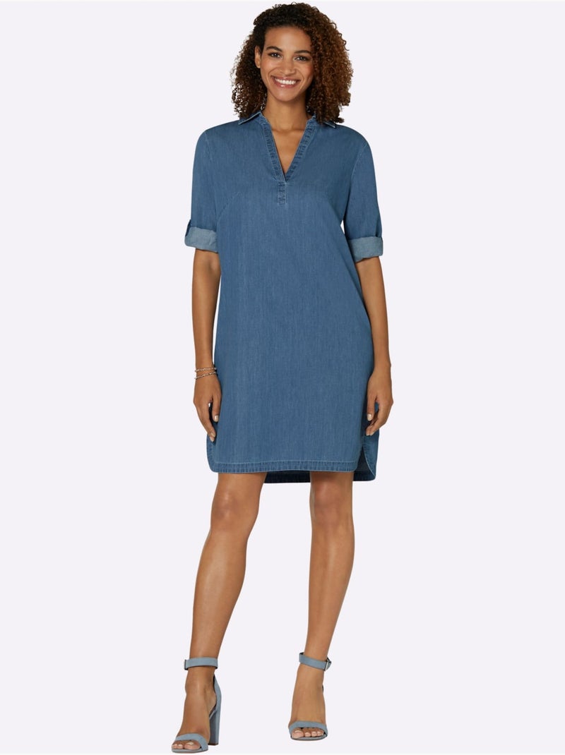 Robe En Jean Qualité Tissée - Taille Standard - Witt Bleu - Kiabi