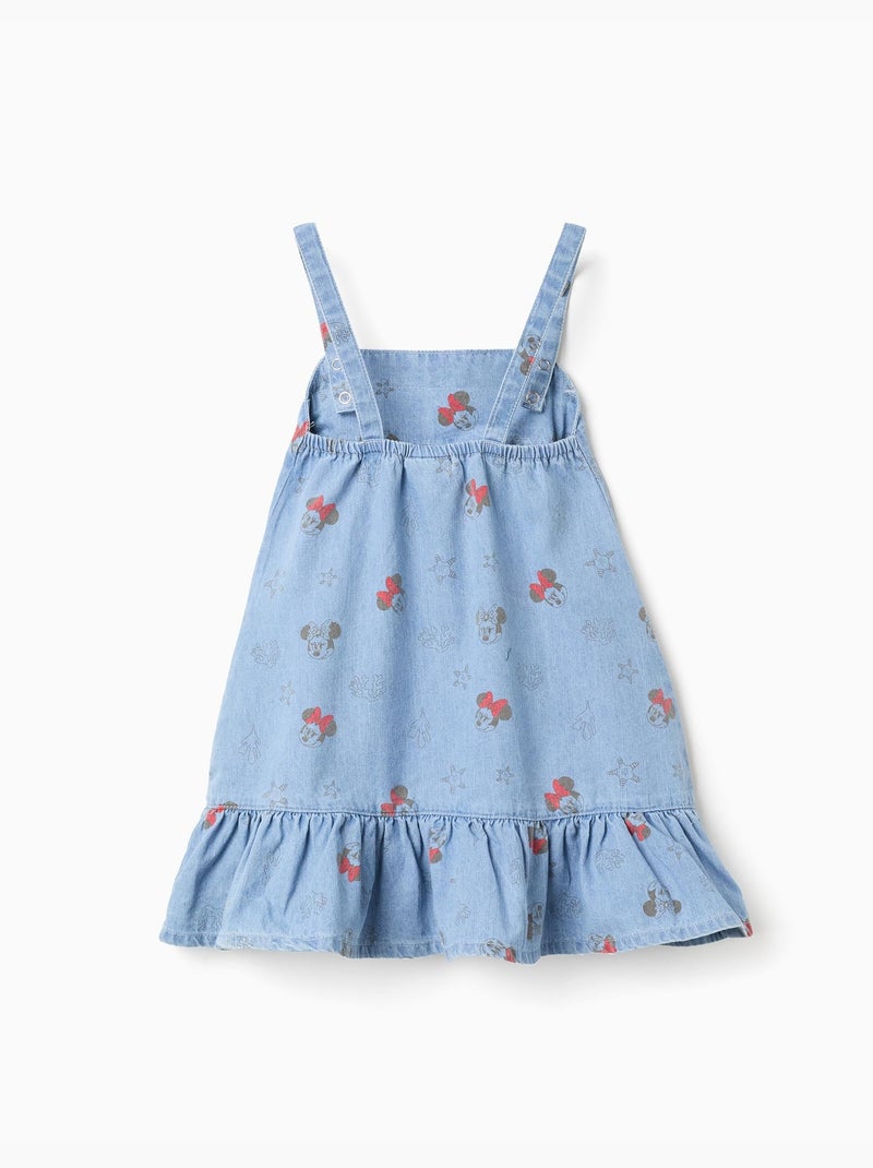 Robe en jean sans manches avec motif Minnie Bleu Bleu - Kiabi