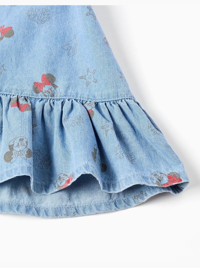 Robe en jean sans manches avec motif Minnie Bleu Bleu - Kiabi
