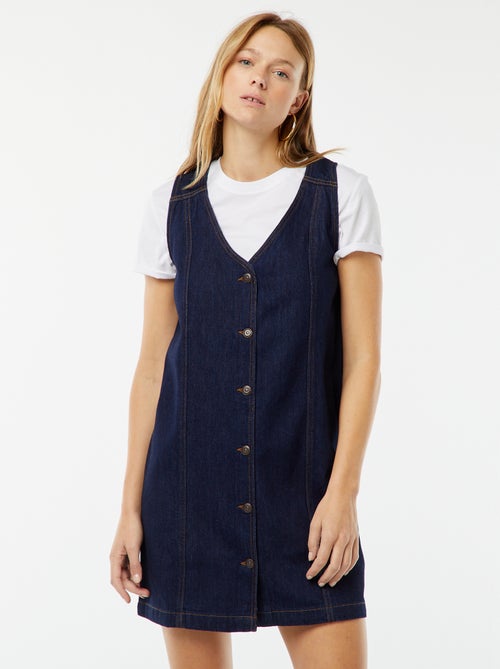 Robe en jean sans manches - Kiabi