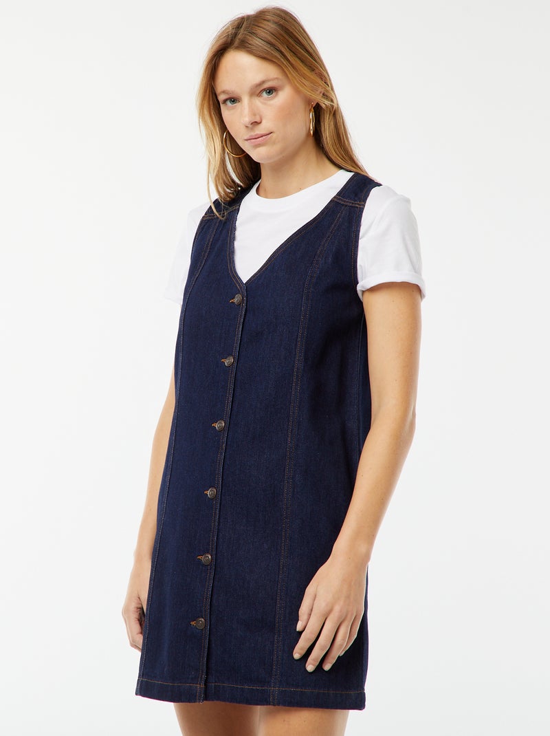 Robe en jean sans manches Bleu - Kiabi