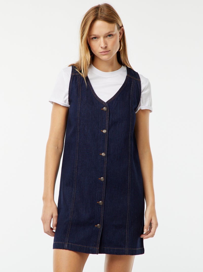 Robe en jean sans manches Bleu - Kiabi