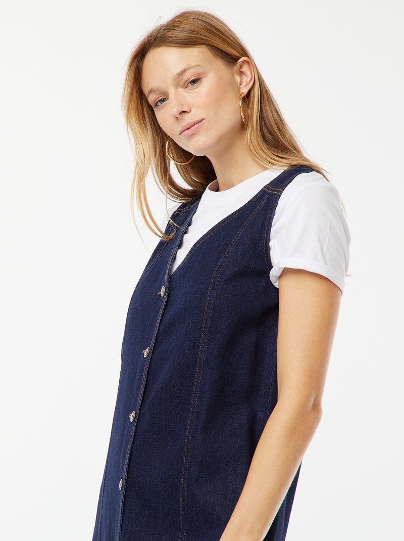 Robe en jean sans manches Bleu - Kiabi