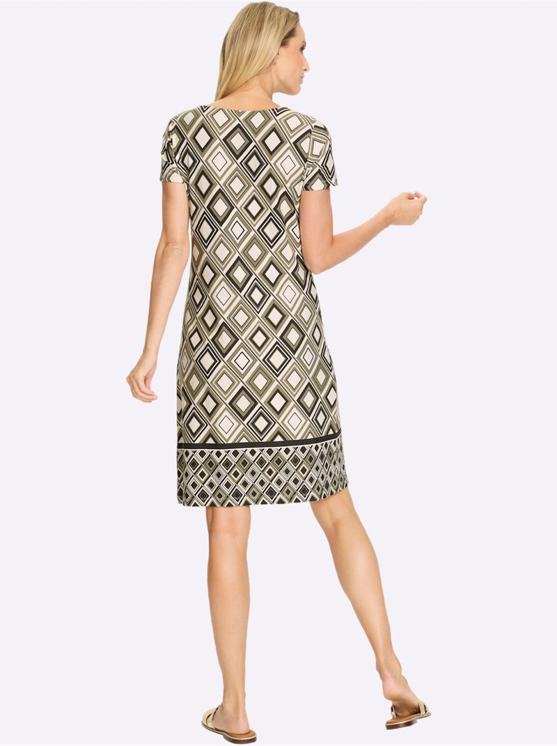 Robe En Jersey - Taille Standard - Helline Blanc Kaki - Kiabi