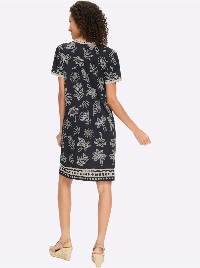 Robe en jersey - taille standard - helline Noir Jaune - Kiabi