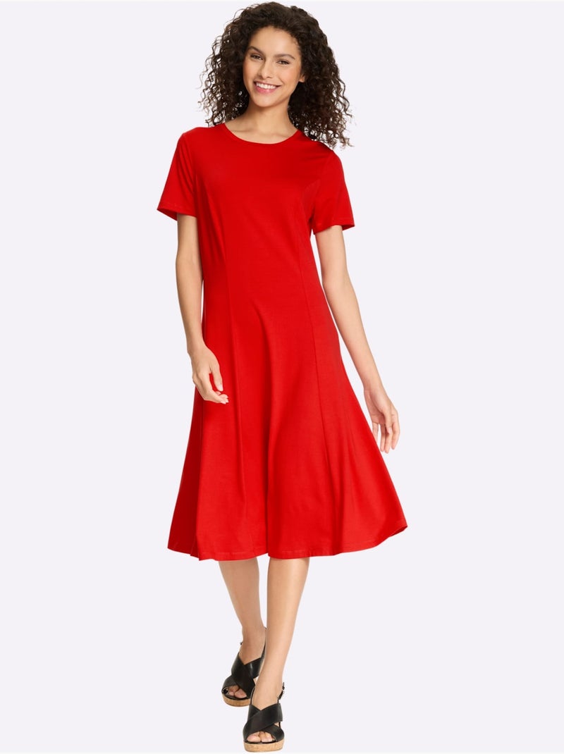 Robe En Jersey - Taille Standard - Helline Rouge - Kiabi