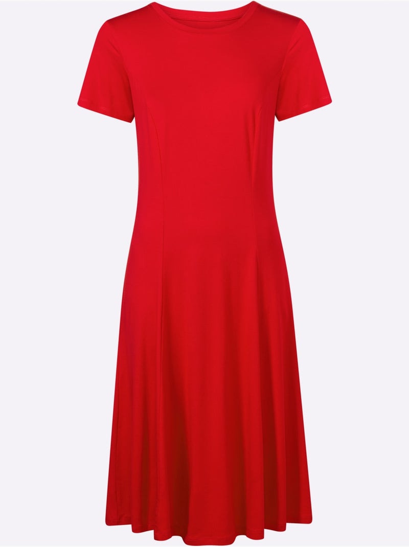 Robe En Jersey - Taille Standard - Helline Rouge - Kiabi