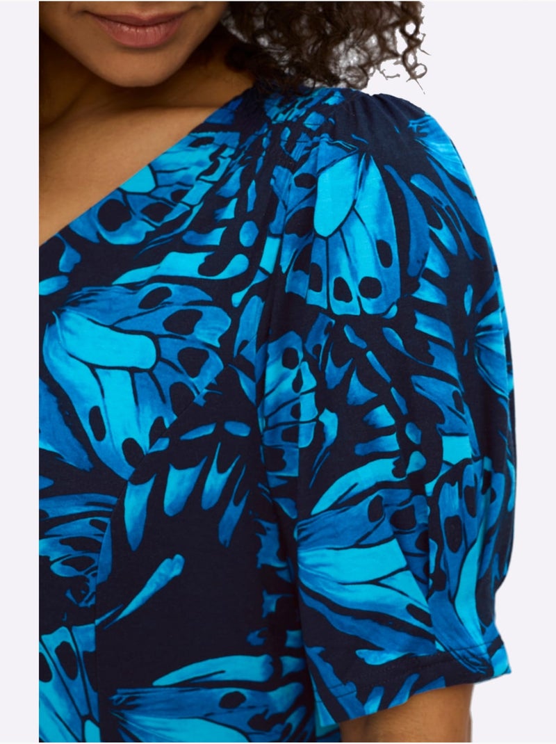 Robe En Jersey - Taille Standard - Sheego Bleu foncé - Kiabi