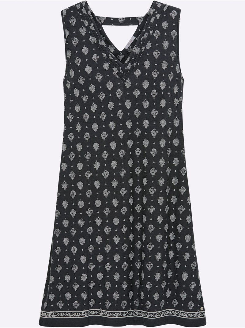 Robe En Jersey - Taille Standard - Sheego Noir Beige Noir - Kiabi