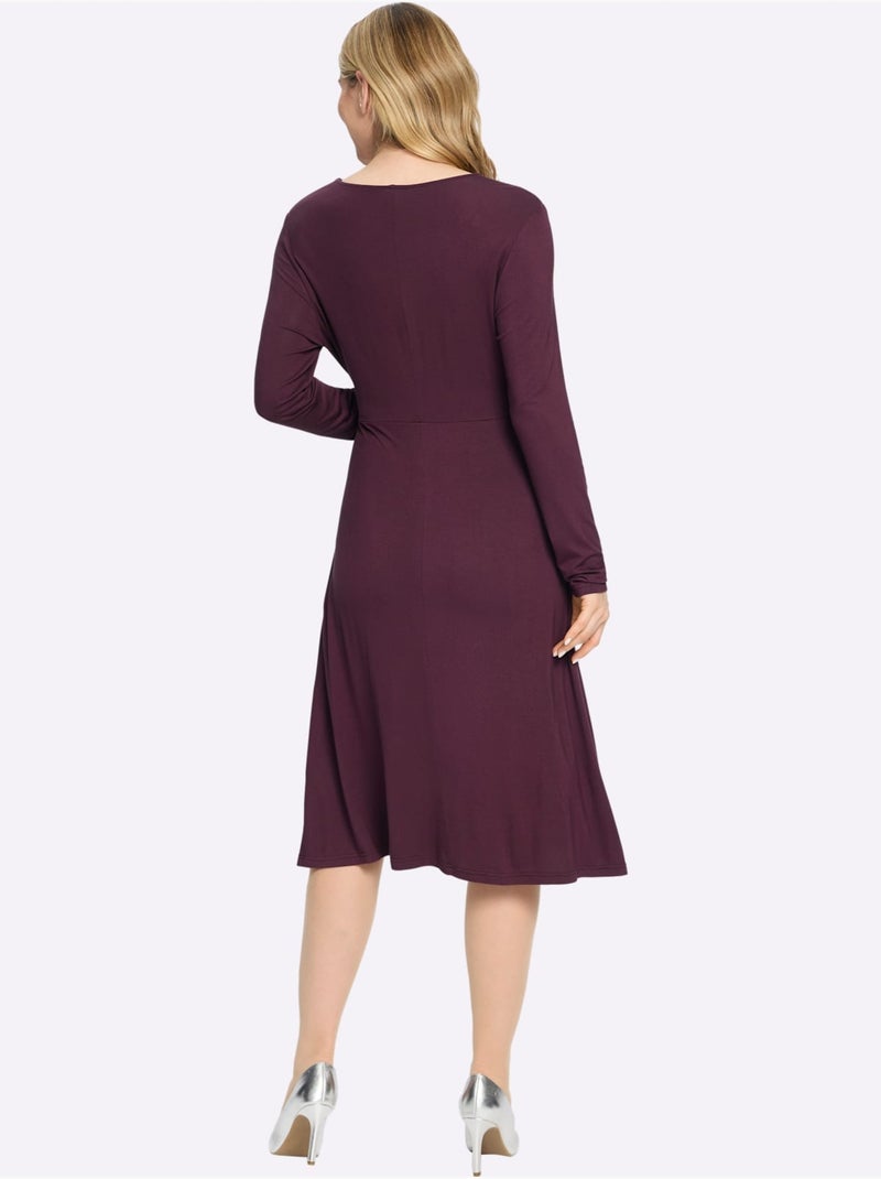 Robe En Jersey 95% Viscose - Taille Standard - Moda Vilona Noir Bordeaux - Kiabi