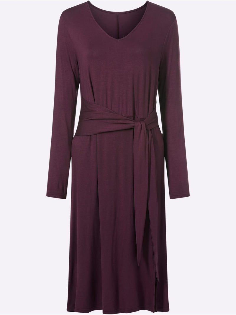 Robe En Jersey 95% Viscose - Taille Standard - Moda Vilona Noir Bordeaux - Kiabi