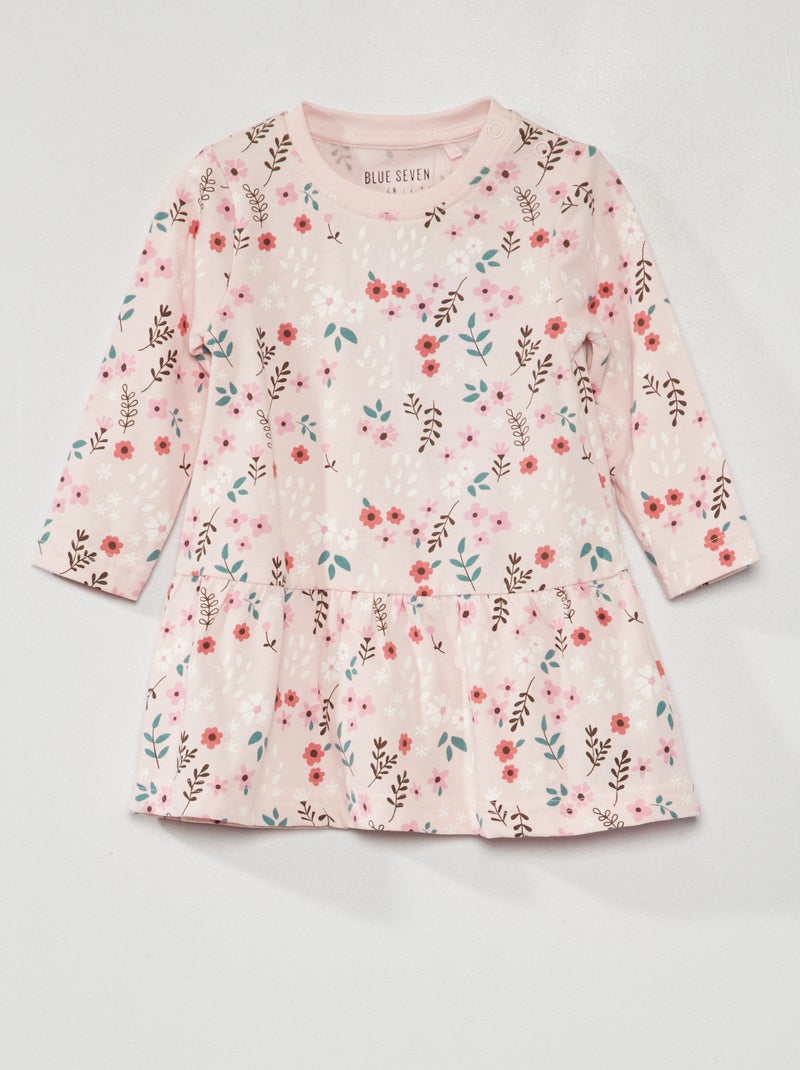 Robe en jersey à base évasée Rose - Kiabi