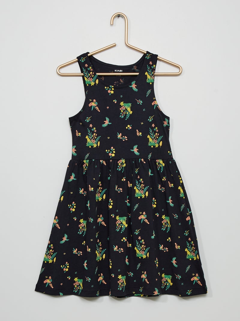 Robe en jersey à motifs bleu marine - Kiabi