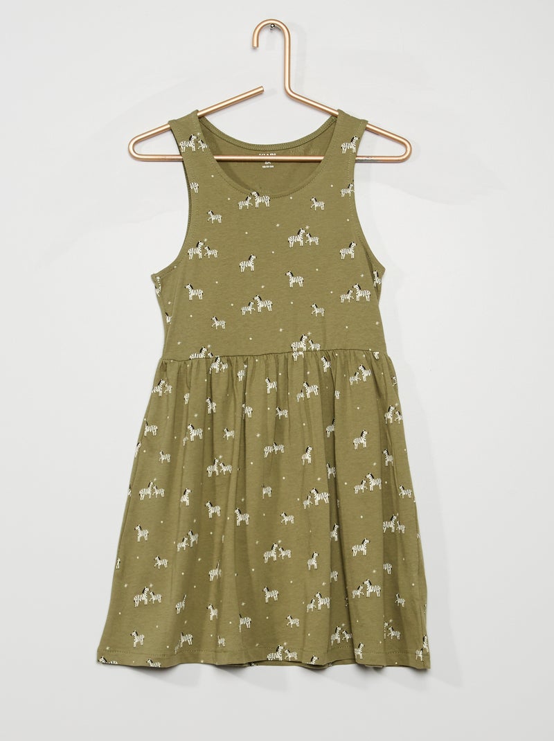 Robe en jersey à motifs kaki - Kiabi