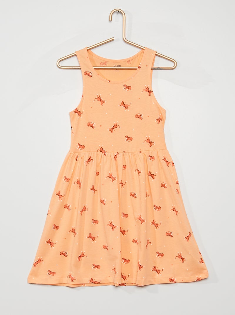 Robe en jersey à motifs orange - Kiabi
