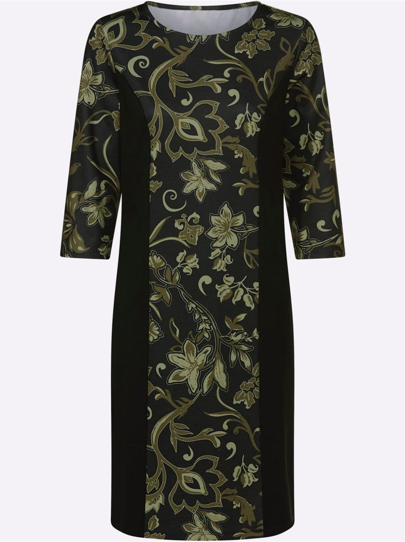 Robe En Jersey Affinant - Taille Standard - Witt Noir Vert - Kiabi