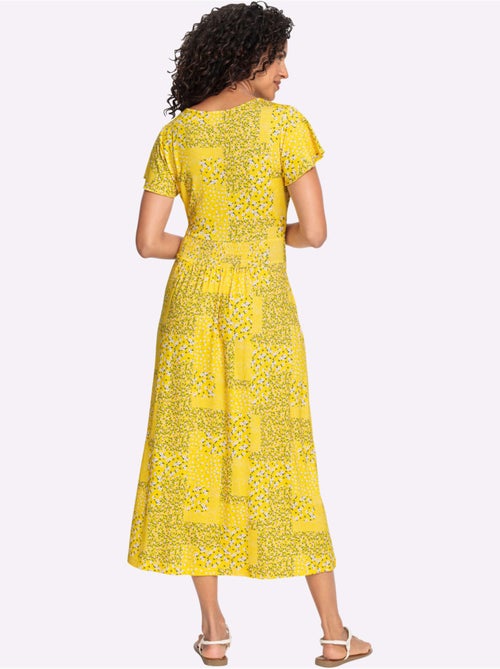 Robe en jersey avec col V et manches chauve-souris - Taille courte - Witt - Kiabi Robe en jersey avec col V et manches chauve-souris - Taille courte - Witt - Kiabi