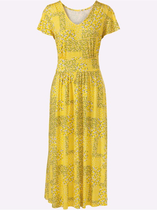 Robe en jersey avec col V et manches chauve-souris - Taille courte - Witt - Kiabi Robe en jersey avec col V et manches chauve-souris - Taille courte - Witt - Kiabi