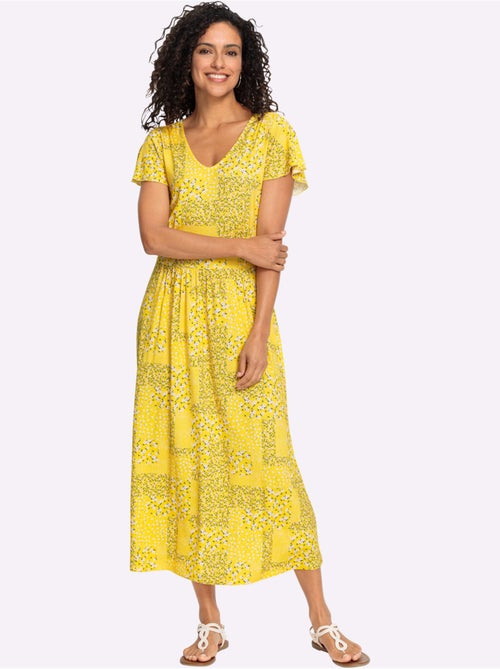 Robe en jersey avec col V et manches chauve-souris - Taille courte - Witt - Kiabi Robe en jersey avec col V et manches chauve-souris - Taille courte - Witt - Kiabi