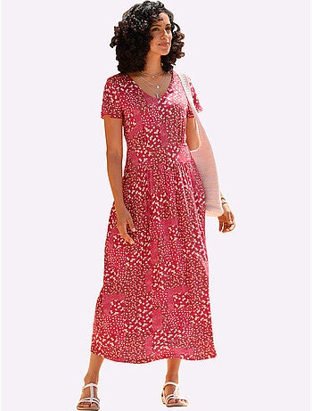 Robe en jersey fluide à col v et manches chauve-souris - taille standard - witt