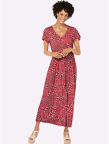 Robe en jersey fluide à col v et manches chauve-souris - taille standard - witt
