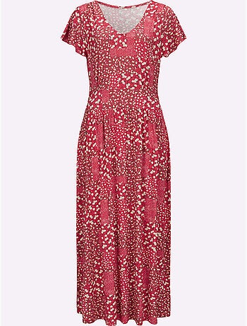 Robe en jersey fluide à col v et manches chauve-souris - taille standard - witt