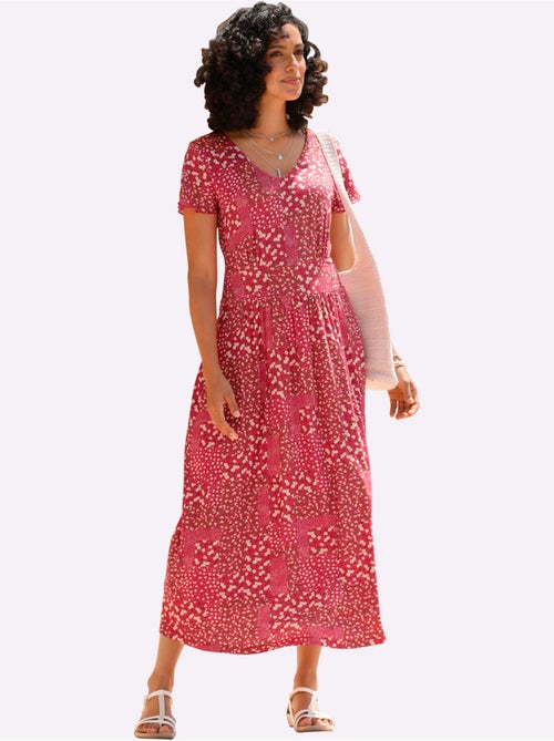 Robe en jersey avec col V et manches chauve-souris - Taille standard - Witt - Kiabi