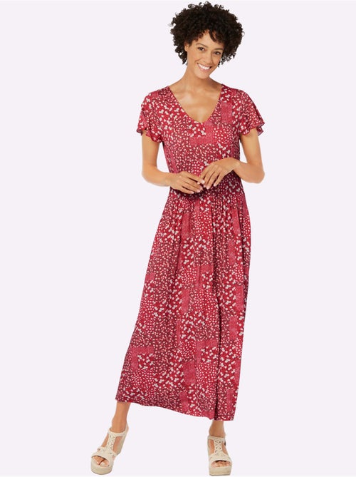 Robe en jersey avec col V et manches chauve-souris - Taille standard - Witt - Kiabi