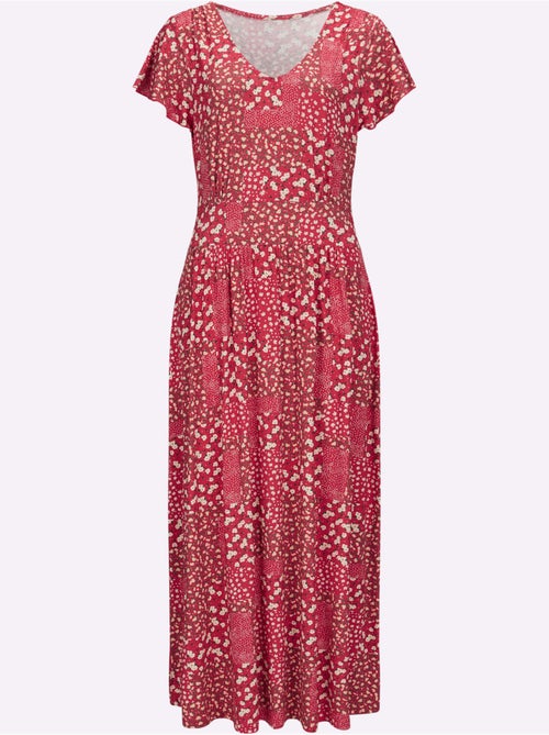 Robe en jersey avec col V et manches chauve-souris - Taille standard - Witt - Kiabi