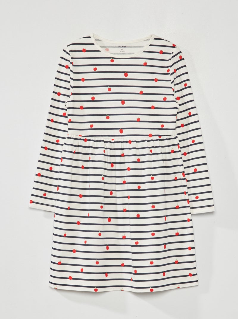 Robe en jersey avec imprimé Blanc - Kiabi
