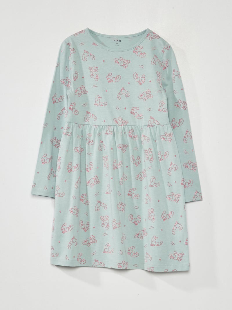 Robe en jersey avec imprimé Bleu - Kiabi