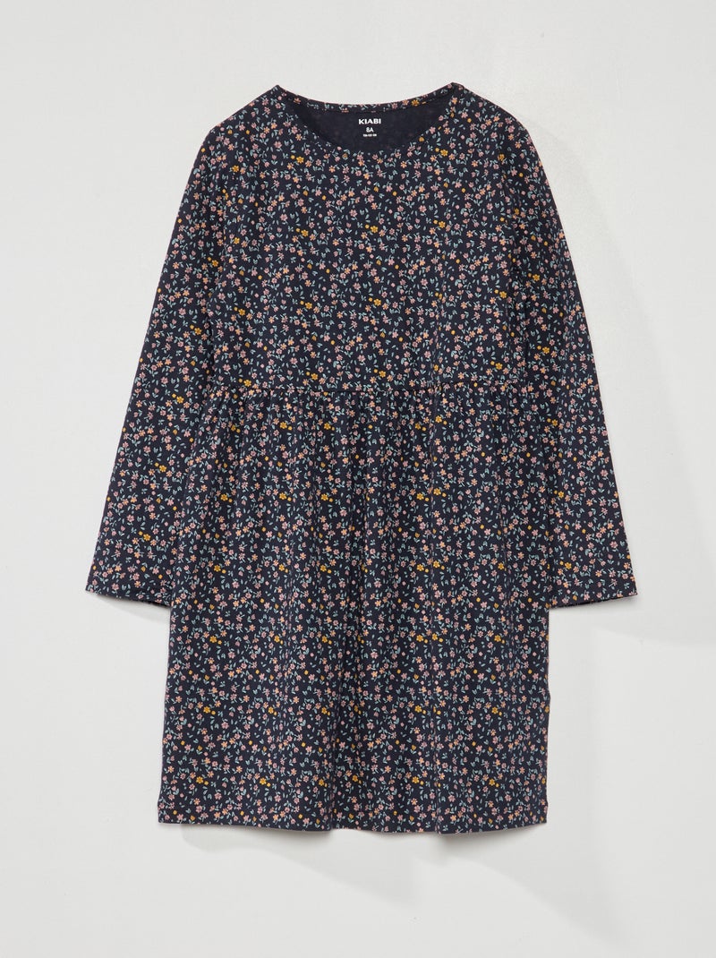 Robe en jersey avec imprimé Bleu - Kiabi