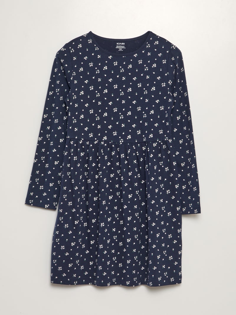 Robe en jersey avec imprimé fantaisie Bleu marine - Kiabi