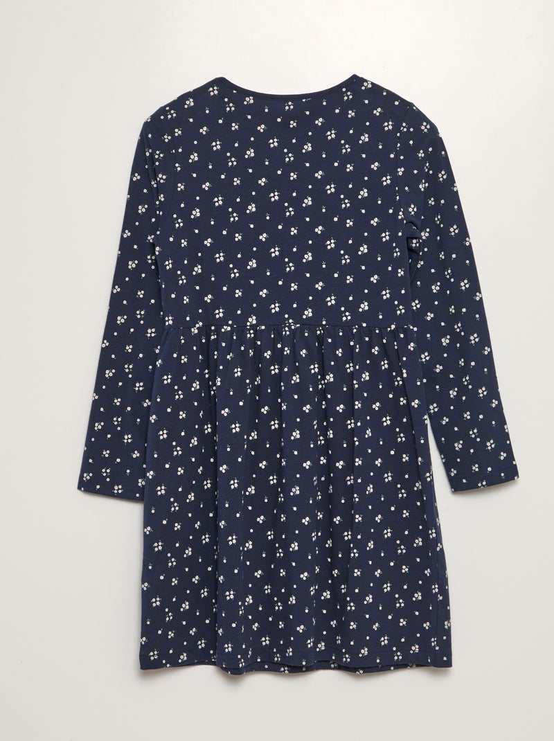 Robe en jersey avec imprimé fantaisie Bleu marine - Kiabi