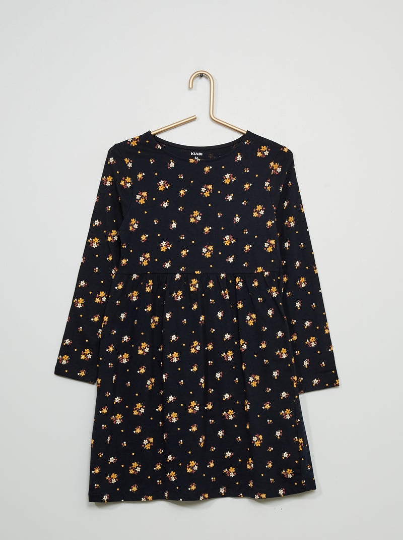Robe en jersey avec imprimé fantaisie Bleu marine - Kiabi