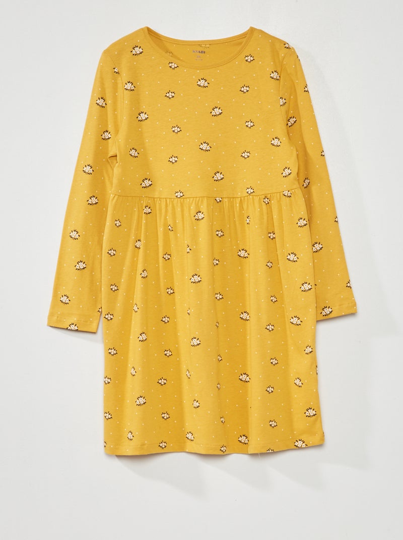 Robe en jersey avec imprimé Jaune - Kiabi