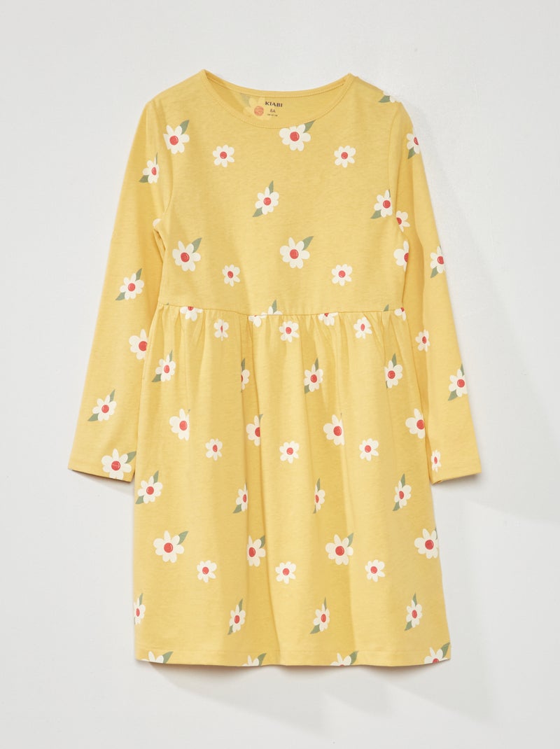 Robe en jersey avec imprimé Jaune - Kiabi