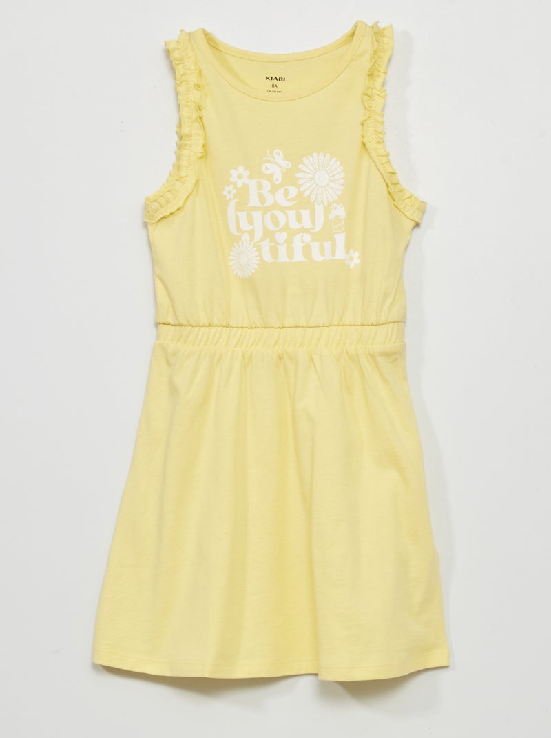 Robe en jersey avec imprimé Jaune - Kiabi