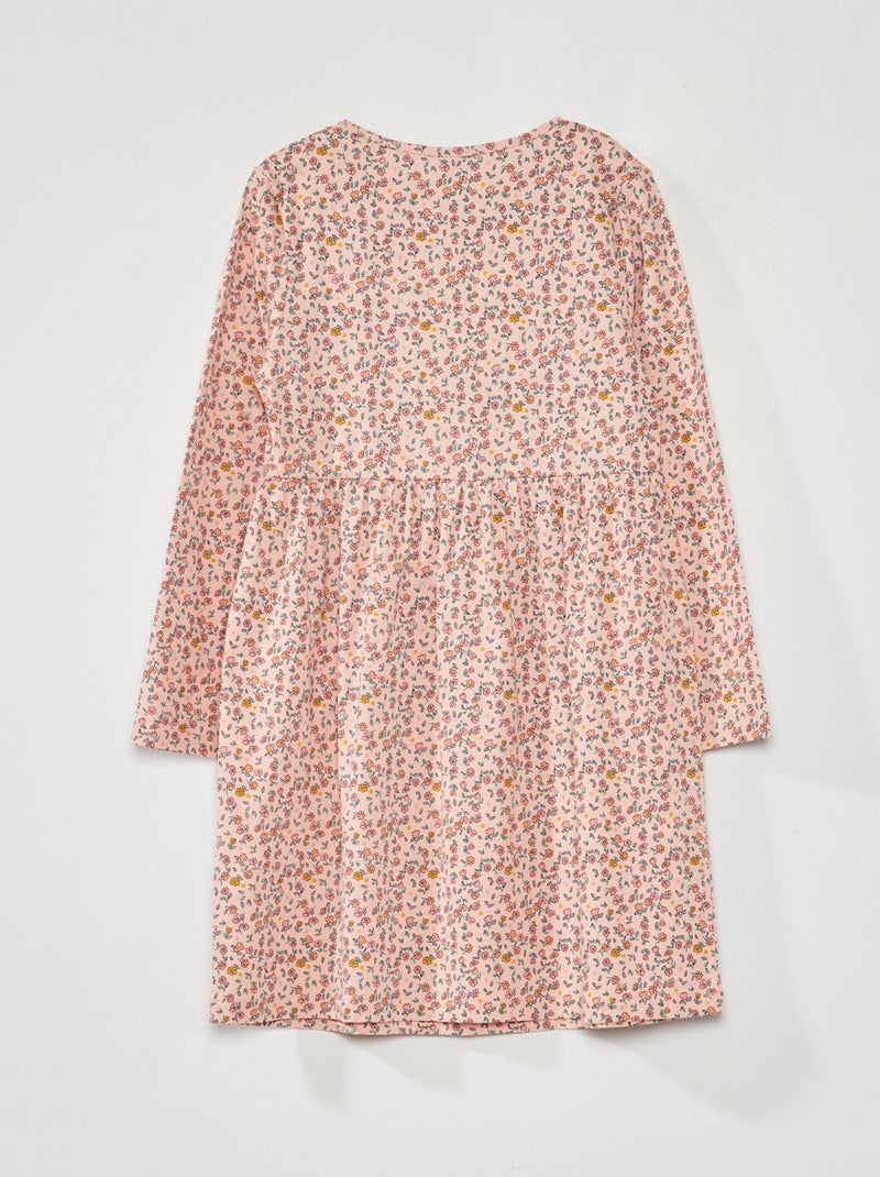 Robe en jersey avec imprimé Rose - Kiabi