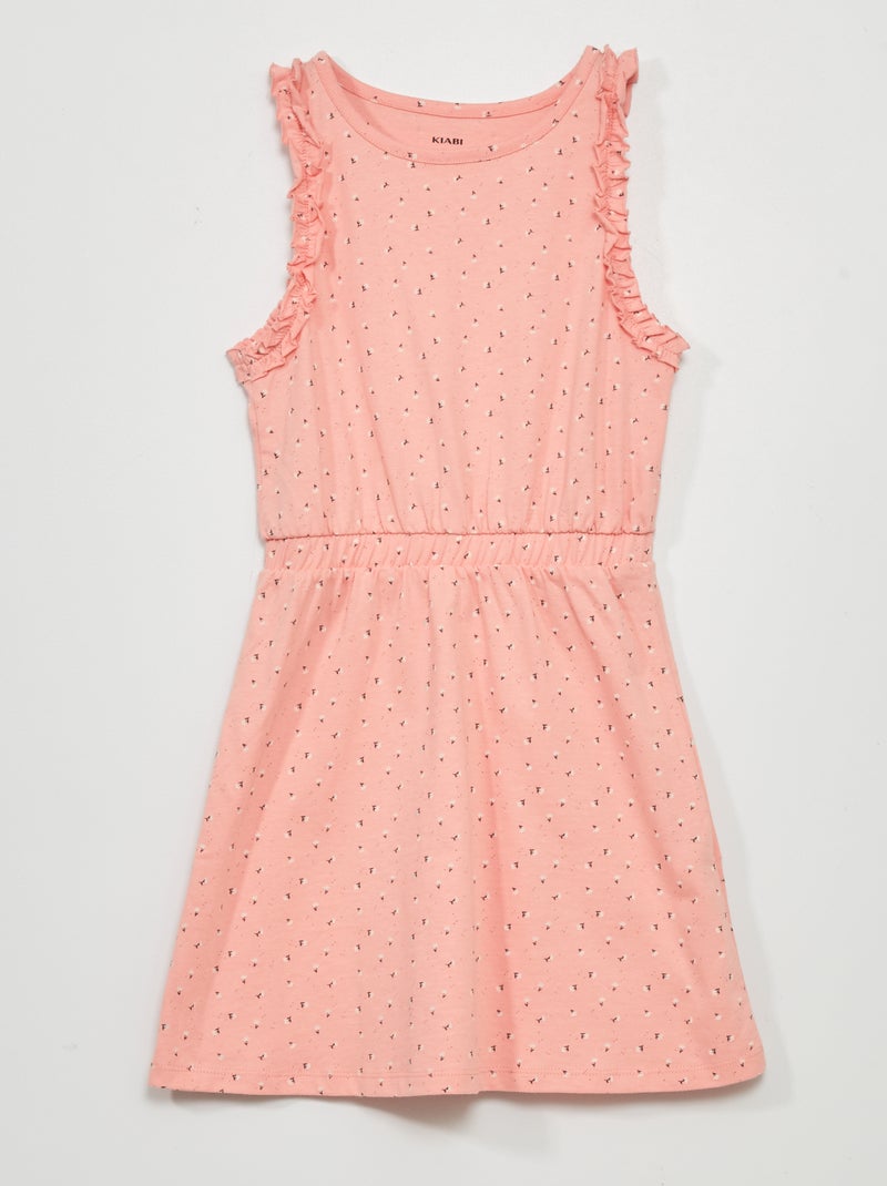 Robe en jersey avec imprimé Rose - Kiabi