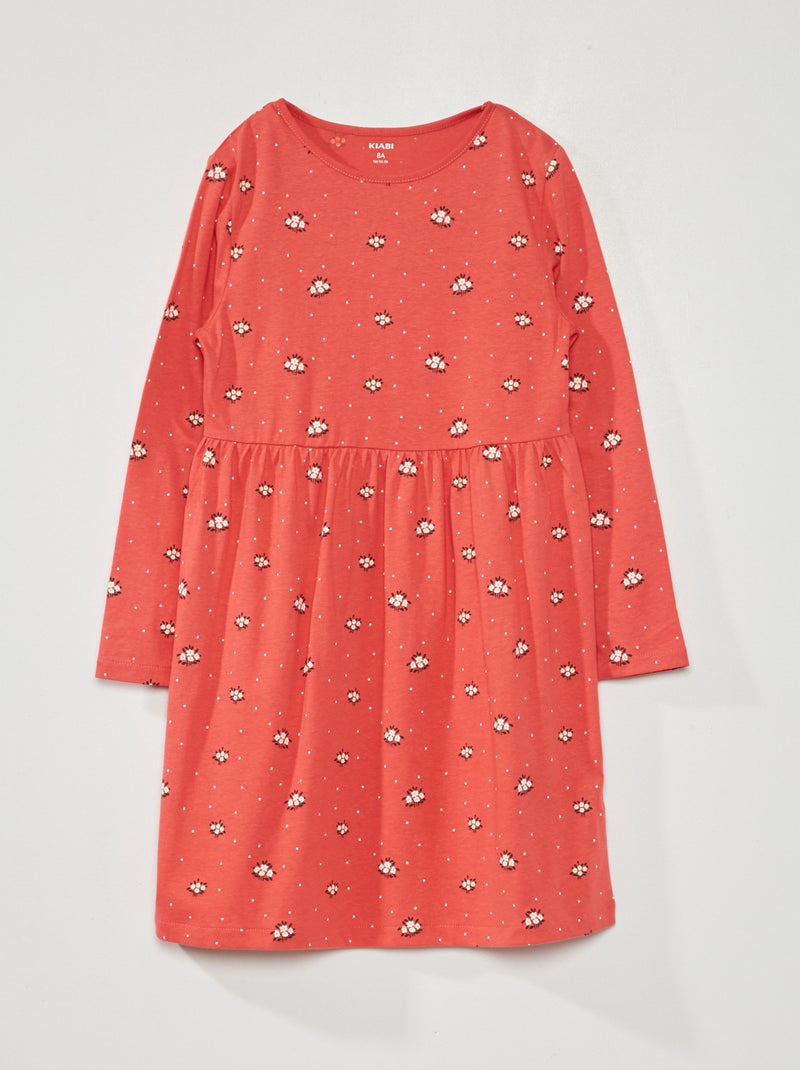 Robe en jersey avec imprimé Rouge 'fleurs' - Kiabi