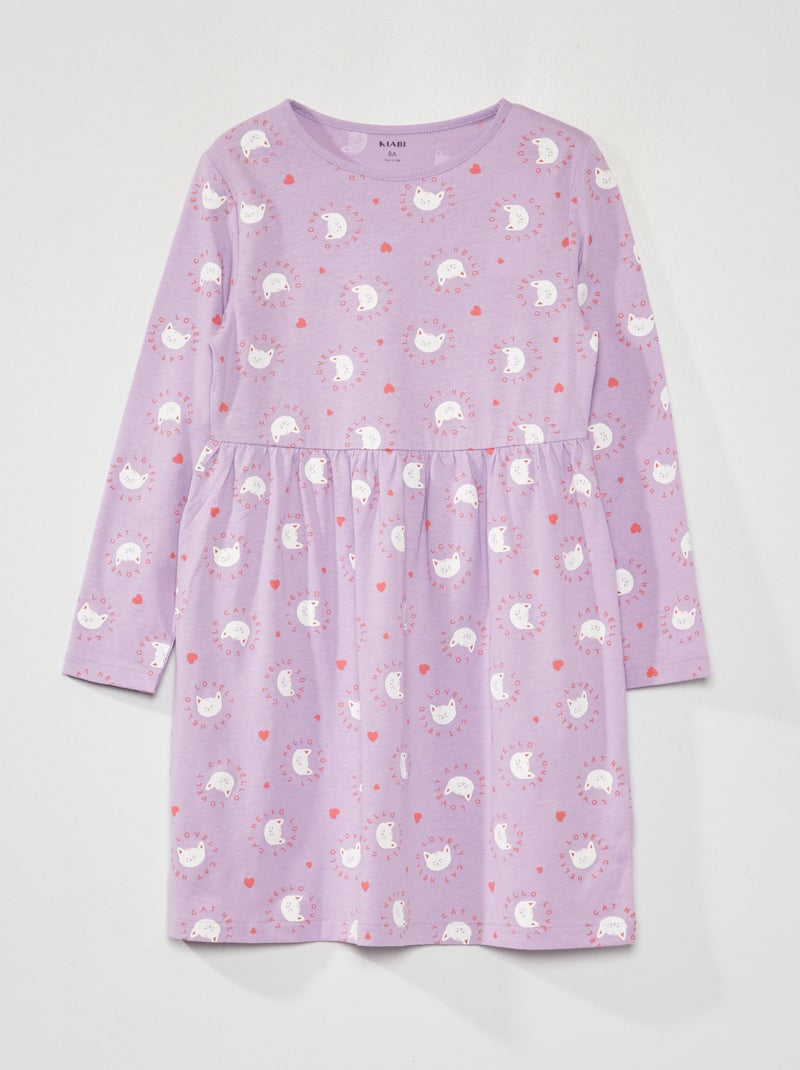 Robe en jersey avec imprimé Violet - Kiabi