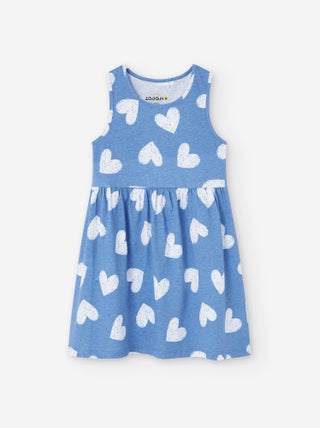 Robe en Jersey avec Motif de Cœurs