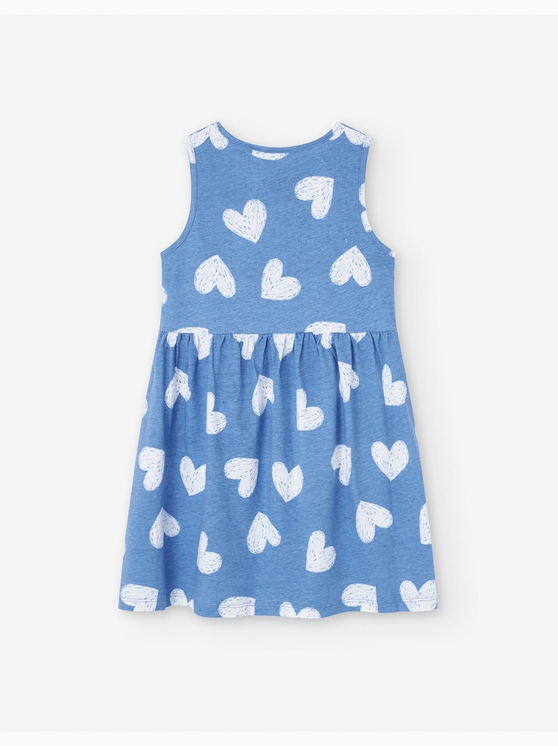 Robe en Jersey avec Motif de Cœurs Bleu - Kiabi
